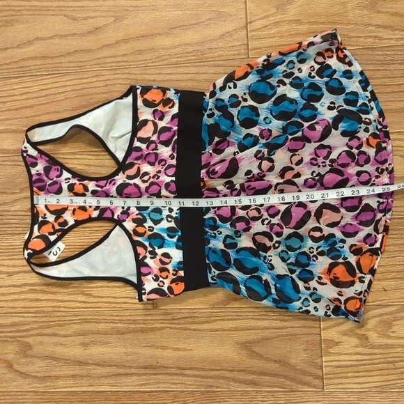 Rainbow leopard racerback tank cotton-silk blend, Trina Turk 4 NWT - Picture 5 of 6